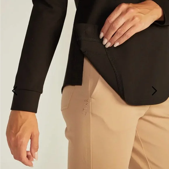 BYLT Basics Black Women's Quarter Zip Sweater Size Medium - Picture 6 of 7